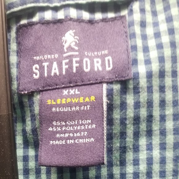 Stafford men's Sleepwear set, turquoise/blue plaid XXL - Picture 6 of 6